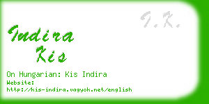 indira kis business card